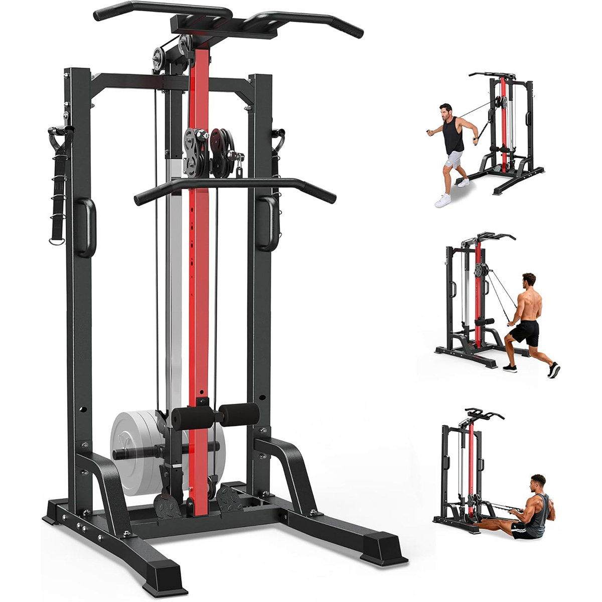 Home Gym Leg - Pooboo Heimfitnessgerät - Hoch-/Niederzugsystem für Latzug,