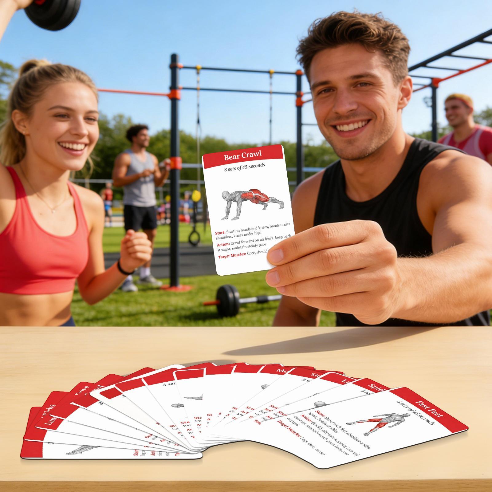 Home Gym Guide - Workout-Karten-Set, 36 Stück, hochauflösende, tragbare Karten,