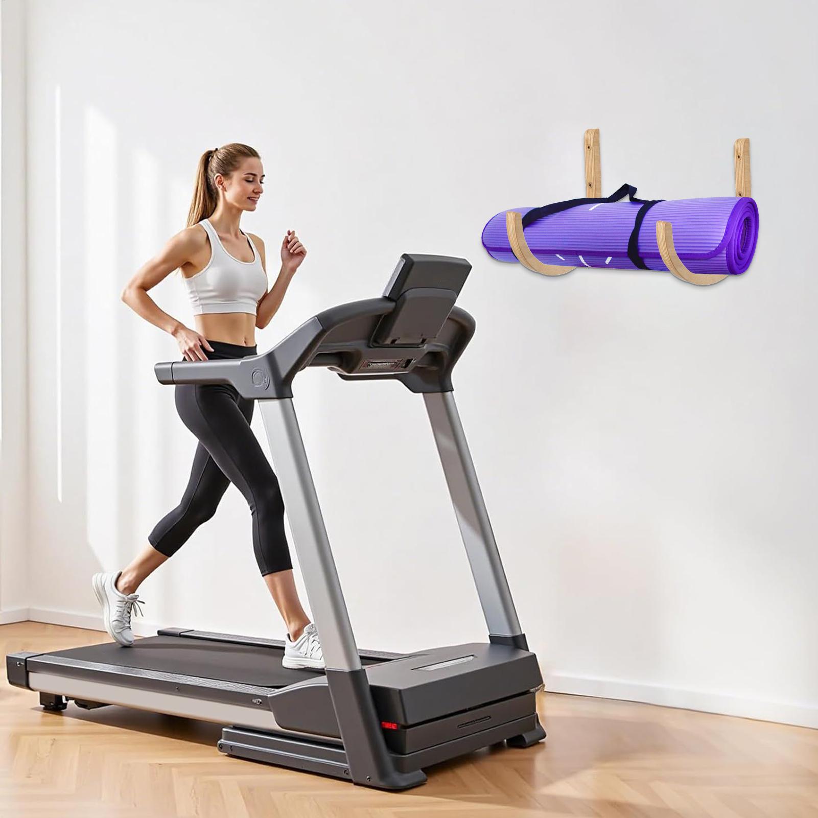 Home Gym Folding Rack - Yoga-Matten-Aufbewahrungsregal, 2 Stück, aus Holz mit