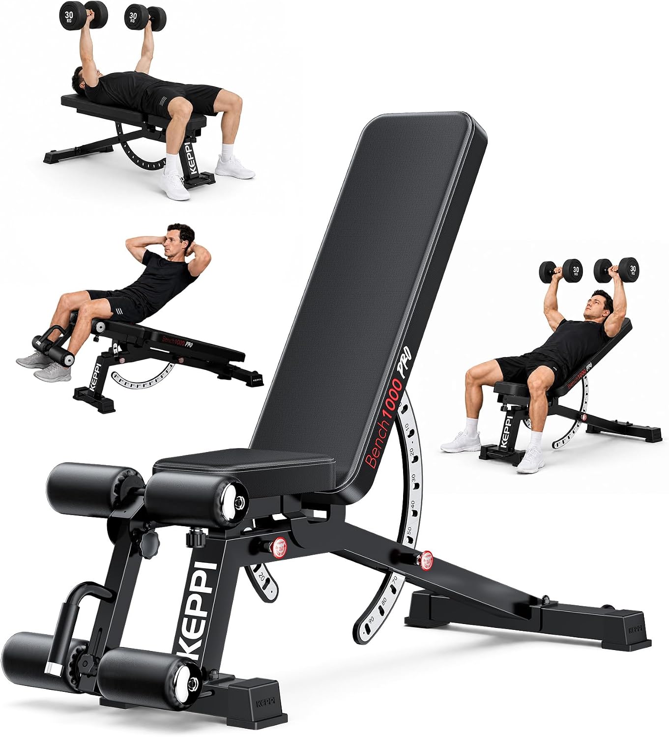 Adjustable Weight Bench - Verstellbare Hantelbank 1200LB Hochleistungsfähig, 12+3 Neigungs-