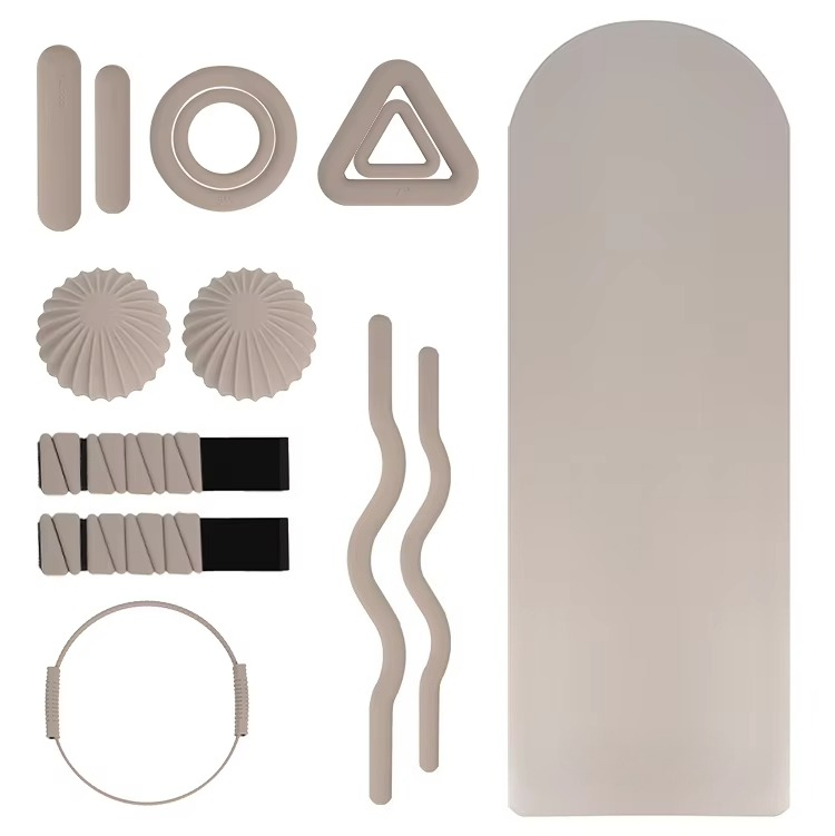 Home Gym Kit For Men - Yoga-Pilates-Zubehör-Set, Ovale PU-Übungsmatte, Silikon-Handgelenk- und Knöchelriemen,