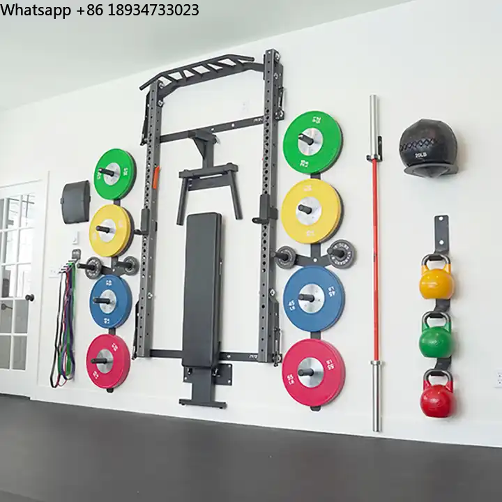 Home Gym Folding Rack - Heim-Fitnessgeräte Smith Langhantelaufhänger, volles Gummigewicht, Wandmontage,