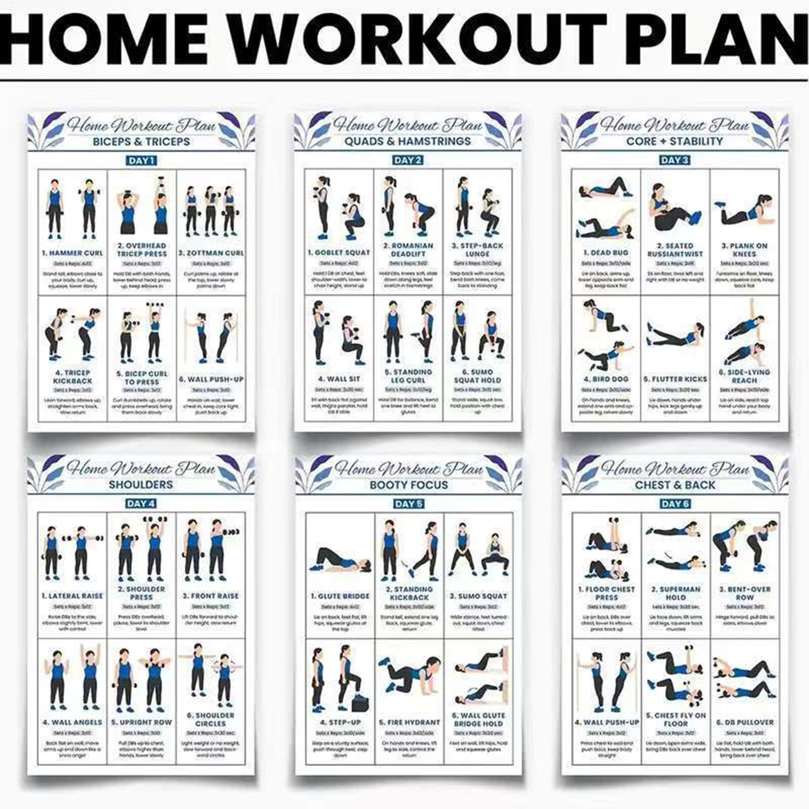 Workout-Poster, 6-teilig, Ganz – Home Gym Guide Bewertung und Preis