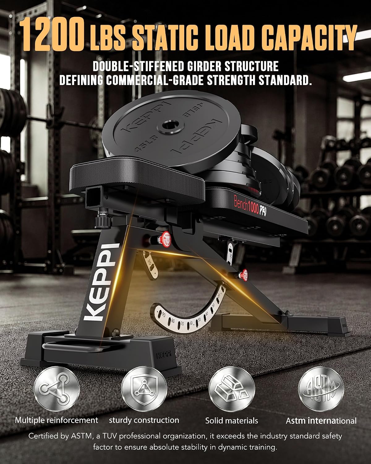 Verstellbare Hantelbank 1200LB – Adjustable Weight Bench Bewertung und Preis